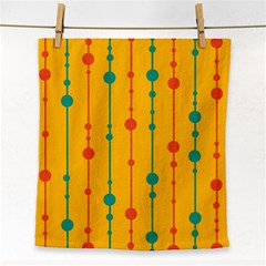 Yellow, Green And Red Pattern Face Towel by Valentinaart