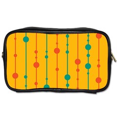 Yellow, Green And Red Pattern Toiletries Bags by Valentinaart