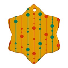 Yellow, Green And Red Pattern Ornament (snowflake) 