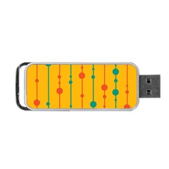 Yellow, Green And Red Pattern Portable Usb Flash (one Side)