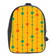 Yellow, Green And Red Pattern School Bags (xl) 