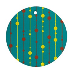 Green, Yellow And Red Pattern Ornament (round) 