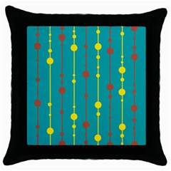 Green, Yellow And Red Pattern Throw Pillow Case (black) by Valentinaart