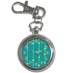 Green, Yellow And Red Pattern Key Chain Watches