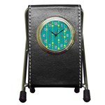 Green, yellow and red pattern Pen Holder Desk Clocks Front