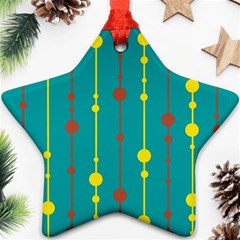 Green, Yellow And Red Pattern Star Ornament (two Sides) 