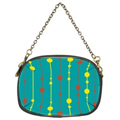 Green, Yellow And Red Pattern Chain Purses (two Sides) 