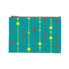 Green, Yellow And Red Pattern Cosmetic Bag (large) 