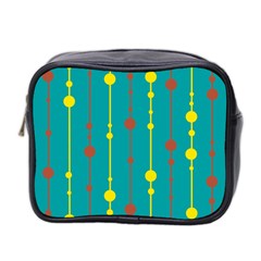 Green, Yellow And Red Pattern Mini Toiletries Bag 2-side by Valentinaart