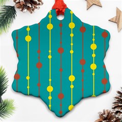 Green, Yellow And Red Pattern Ornament (snowflake) 