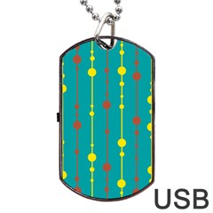 Green, Yellow And Red Pattern Dog Tag Usb Flash (two Sides)  by Valentinaart