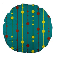 Green, Yellow And Red Pattern Large 18  Premium Round Cushions