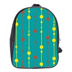 Green, Yellow And Red Pattern School Bags (xl) 