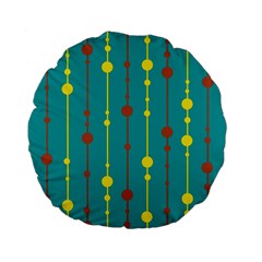 Green, Yellow And Red Pattern Standard 15  Premium Flano Round Cushions by Valentinaart