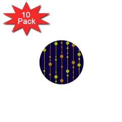 Deep Blue, Orange And Yellow Pattern 1  Mini Buttons (10 Pack) 