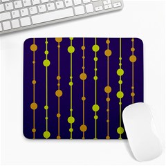 Deep Blue, Orange And Yellow Pattern Large Mousepads