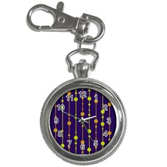 Deep Blue, Orange And Yellow Pattern Key Chain Watches by Valentinaart