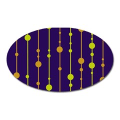 Deep Blue, Orange And Yellow Pattern Oval Magnet