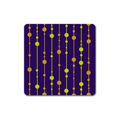 Deep Blue, Orange And Yellow Pattern Square Magnet