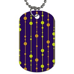 Deep Blue, Orange And Yellow Pattern Dog Tag (one Side)