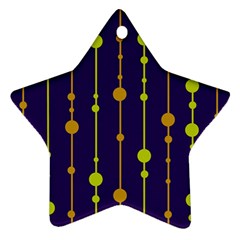 Deep Blue, Orange And Yellow Pattern Star Ornament (two Sides)  by Valentinaart