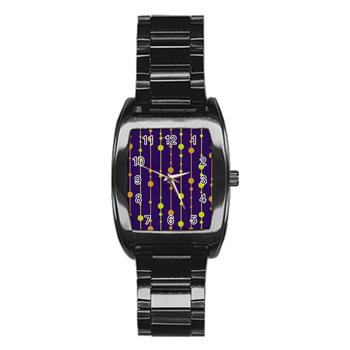 Deep blue, orange and yellow pattern Stainless Steel Barrel Watch