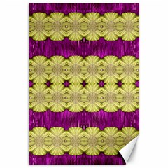  Purple Gold Floral And Paradise Bloom Canvas 12  X 18   by pepitasart