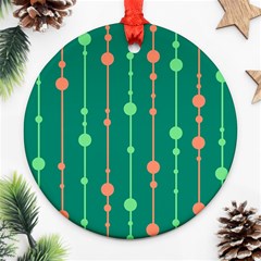 Green Pattern Ornament (round)  by Valentinaart