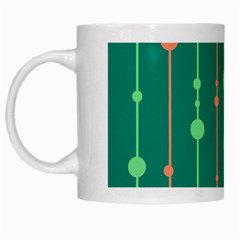 Green Pattern White Mugs by Valentinaart