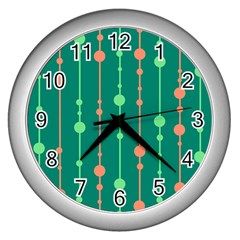 Green Pattern Wall Clocks (silver) 