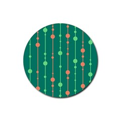 Green Pattern Rubber Coaster (round) 