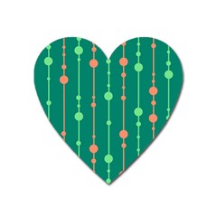 Green Pattern Heart Magnet by Valentinaart