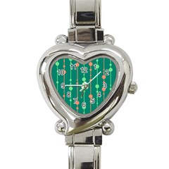 Green Pattern Heart Italian Charm Watch