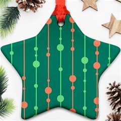 Green Pattern Star Ornament (two Sides) 