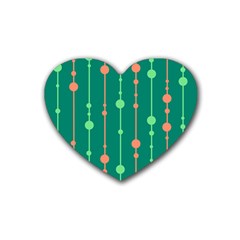 Green Pattern Heart Coaster (4 Pack) 