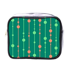 Green Pattern Mini Toiletries Bags by Valentinaart