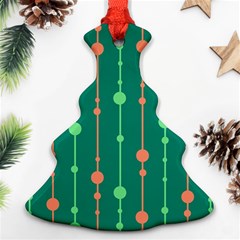 Green Pattern Christmas Tree Ornament (2 Sides)