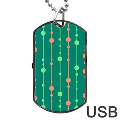 Green Pattern Dog Tag Usb Flash (two Sides) 