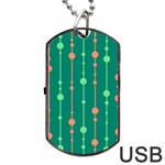 Green pattern Dog Tag USB Flash (Two Sides)  Front