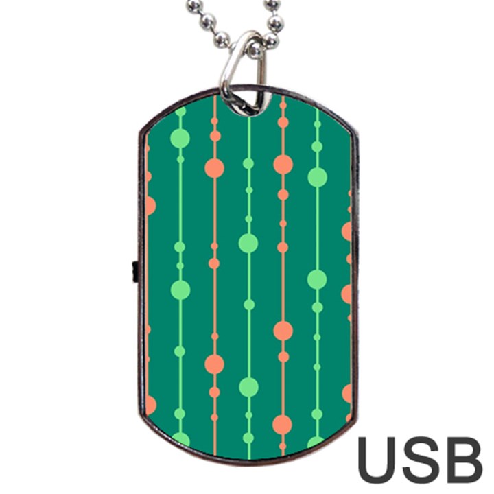 Green pattern Dog Tag USB Flash (Two Sides) 