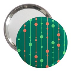 Green Pattern 3  Handbag Mirrors