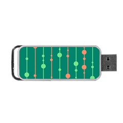 Green Pattern Portable Usb Flash (one Side) by Valentinaart