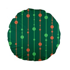 Green Pattern Standard 15  Premium Round Cushions