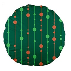 Green Pattern Large 18  Premium Round Cushions