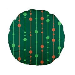 Green Pattern Standard 15  Premium Flano Round Cushions