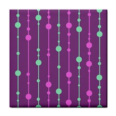 Purple and green pattern Tile Coasters