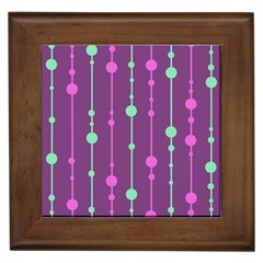 Purple and green pattern Framed Tiles