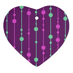 Purple and green pattern Ornament (Heart) 