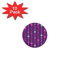 Purple and green pattern 1  Mini Buttons (10 pack) 