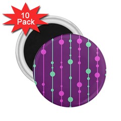 Purple and green pattern 2.25  Magnets (10 pack) 